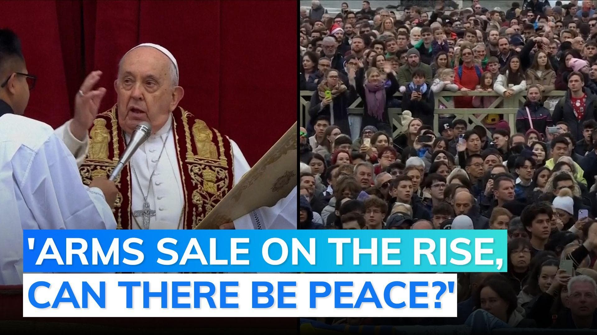 In Christmas appeal, Pope Francis criticises weapons industry