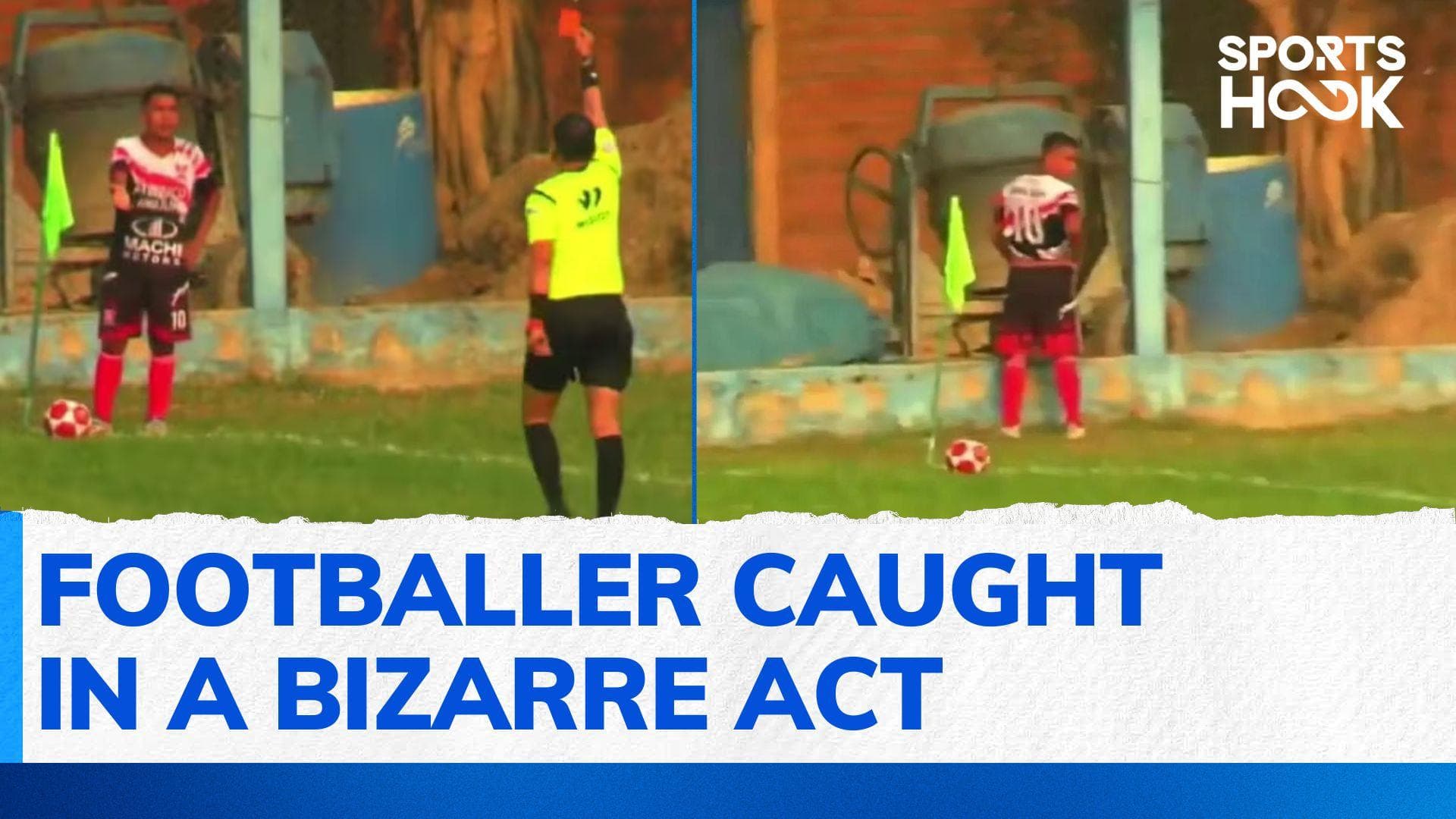 Watch: Footballer Shown Red Card For Urinating On the Field