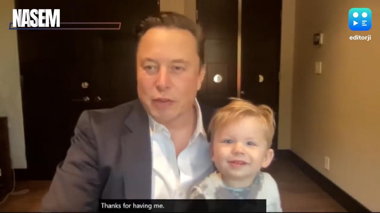 अपनी बिजनेस मीटिंग में अकेले नहीं थे Elon Musk! गोद में था 16 महीने का बेटा X AE A-Xii