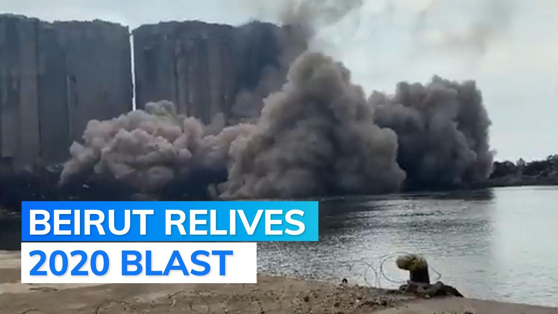 Part of Beirut port silos, damaged in 2020 blast, collapses