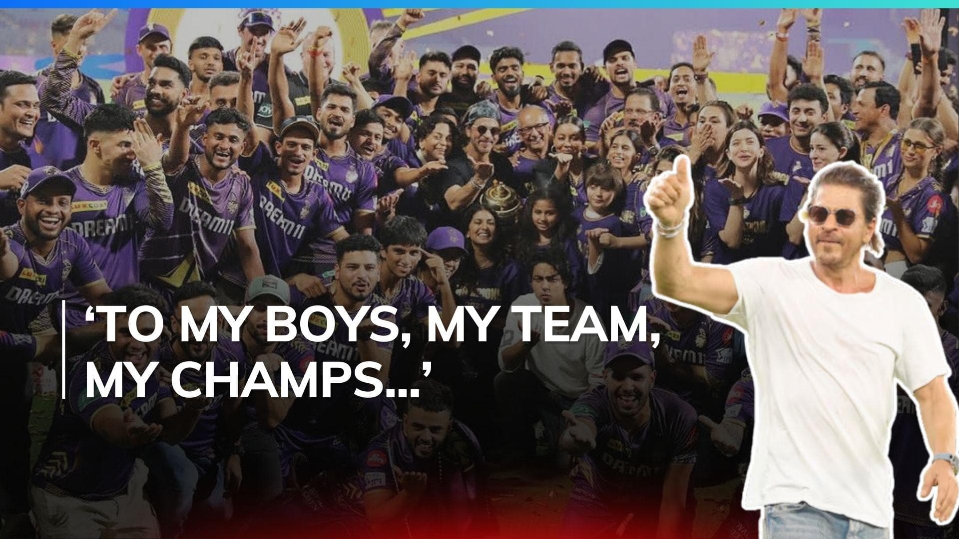 Shah Rukh Khan shares a gratitude post for Kolkata Knight Riders after their IPL victory | Watch