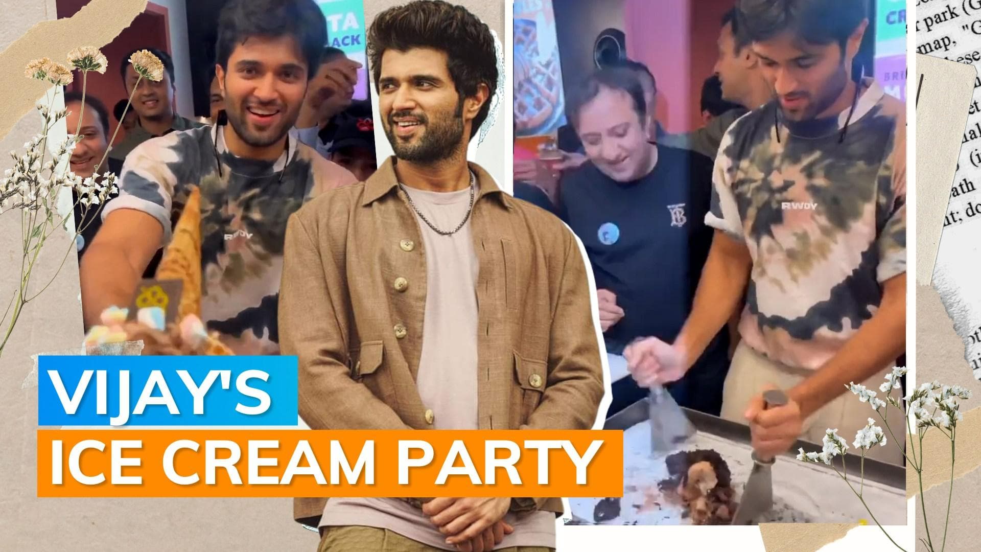 Vijay Deverakonda makes ice-creams, clicks pictures with fans at pre-birthday celebrations in Hyderabad