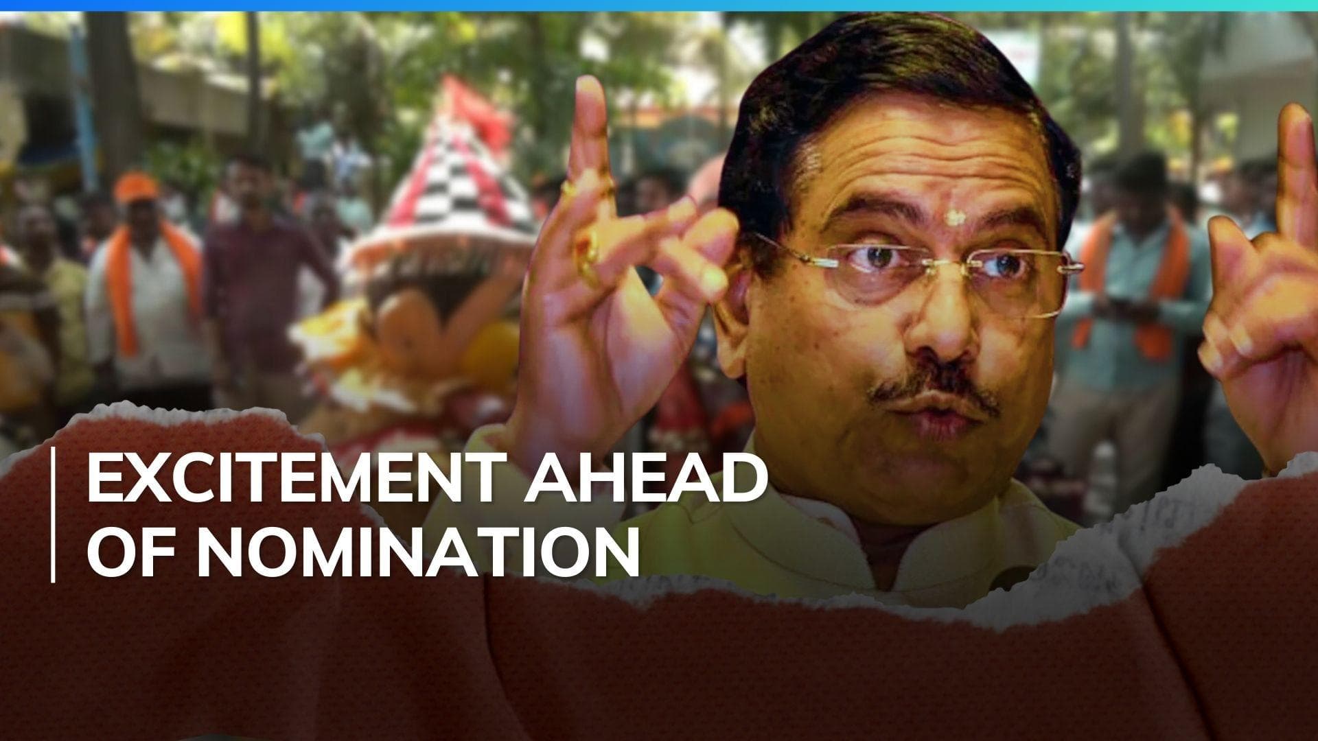 Dhol, dance ahead of BJP candidate Pralhad Joshi's nomination from Dharwad | Watch