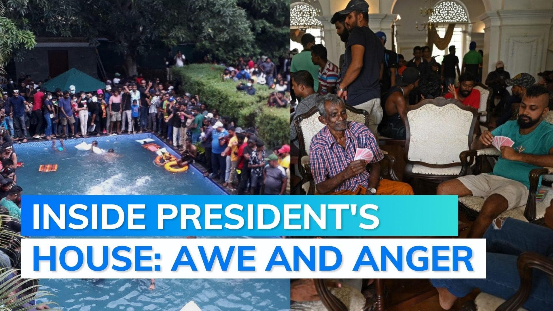 Hoping for a better future, Sri Lankans 'enjoy a day out' at the presidential palace