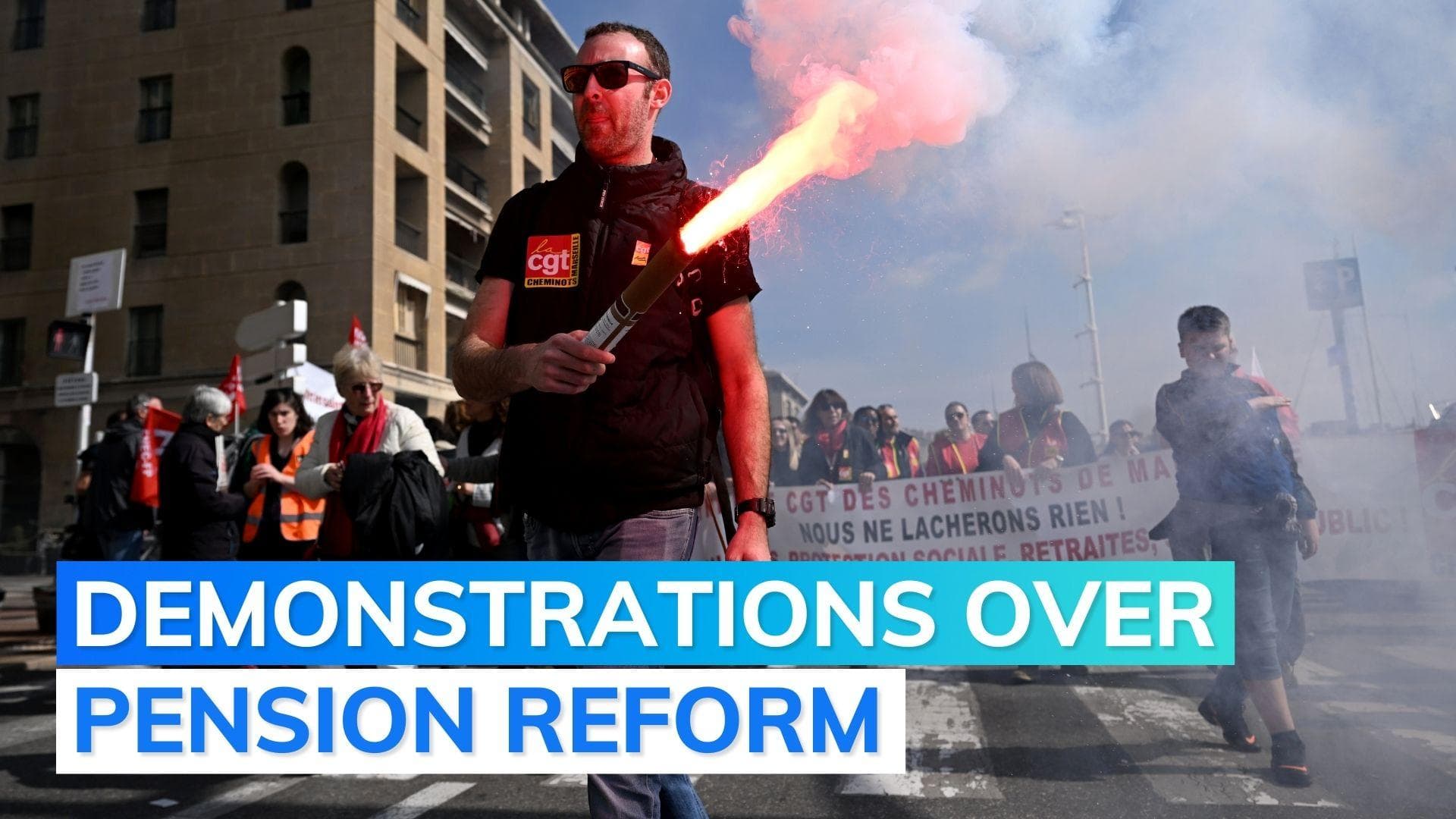 France comes to standstill as union workers take to streets over pension reform bill