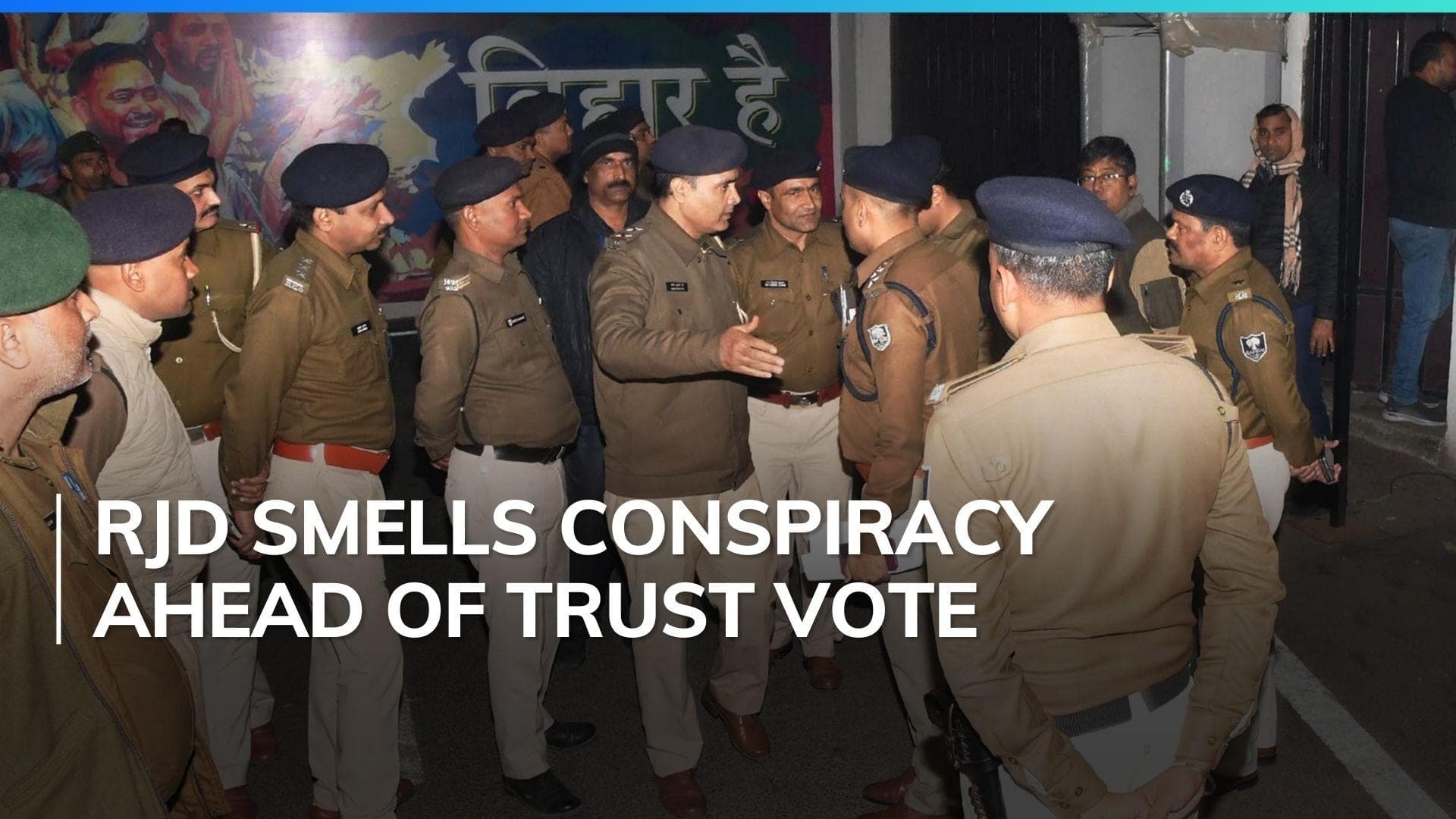 Bihar floor test: police force at Tejashwi Yadav's house, RJD slams Nitish Kumar