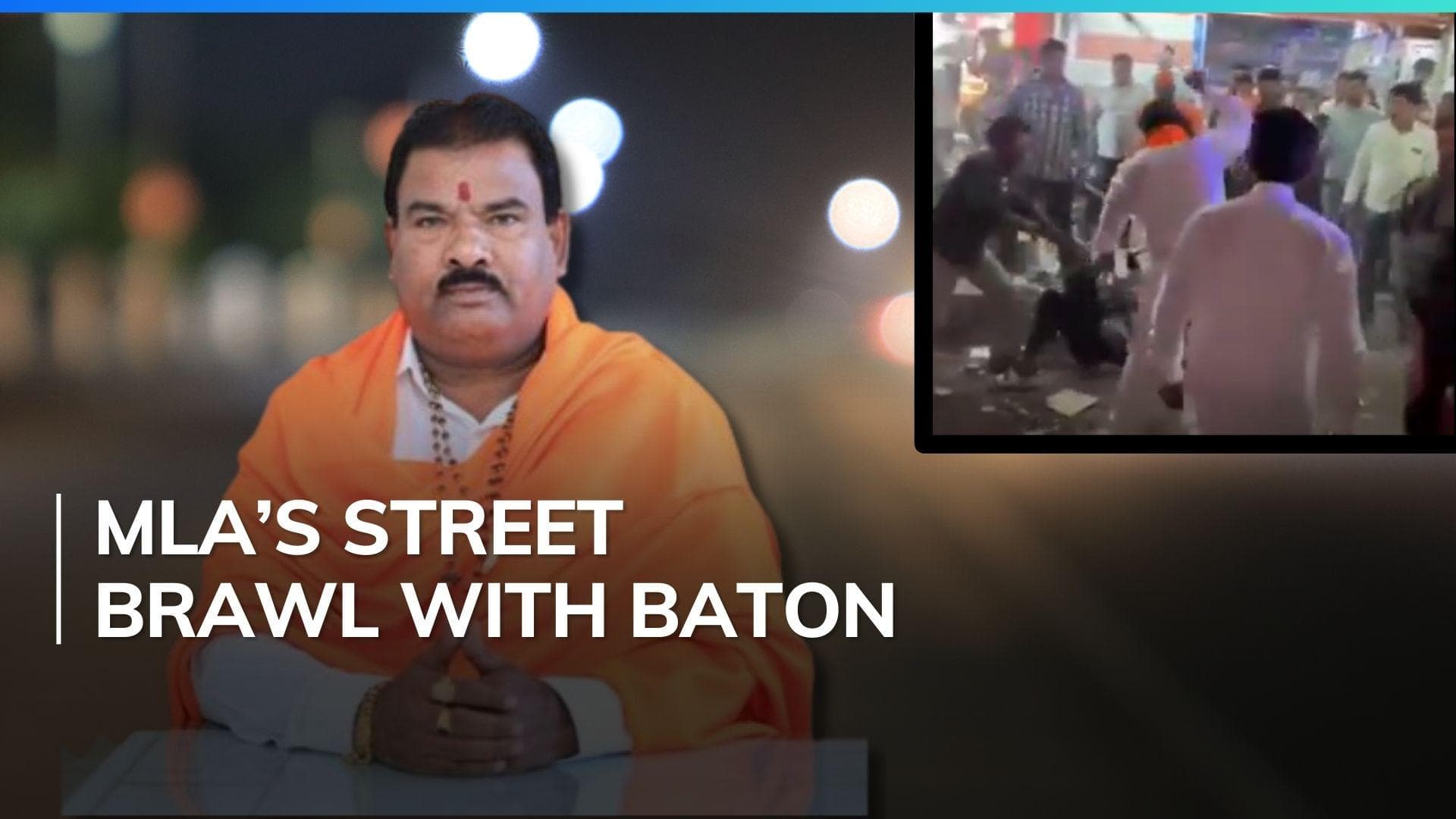 Shiv Sena MLA Sanjay Gaikwad beats man with police lathi | Watch