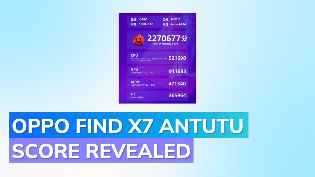 Oppo Find X7 Benchmarked on AnTuTu, reveals impressive performance: Check full details