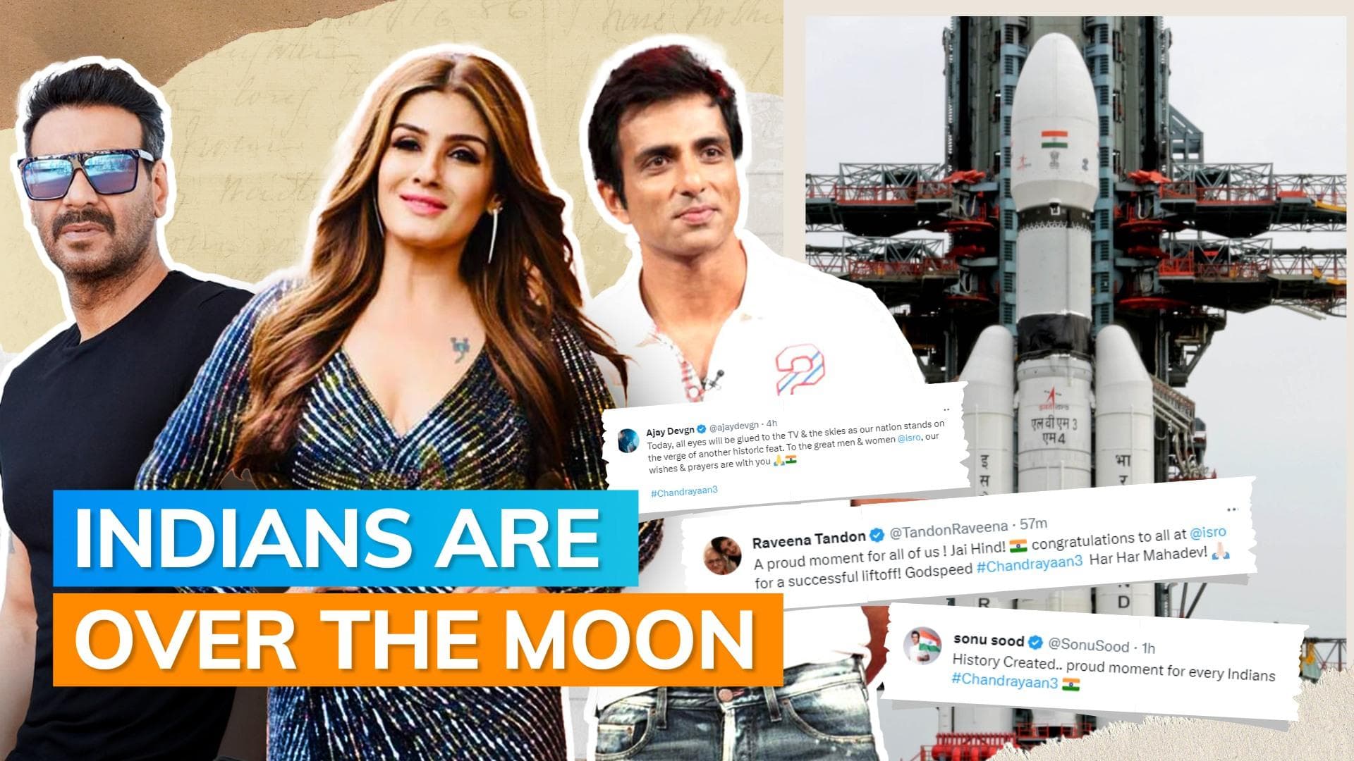 ISRO launches Chandrayaan 3: Ajay Devgn Sidharth Malhotra, and others celebrate