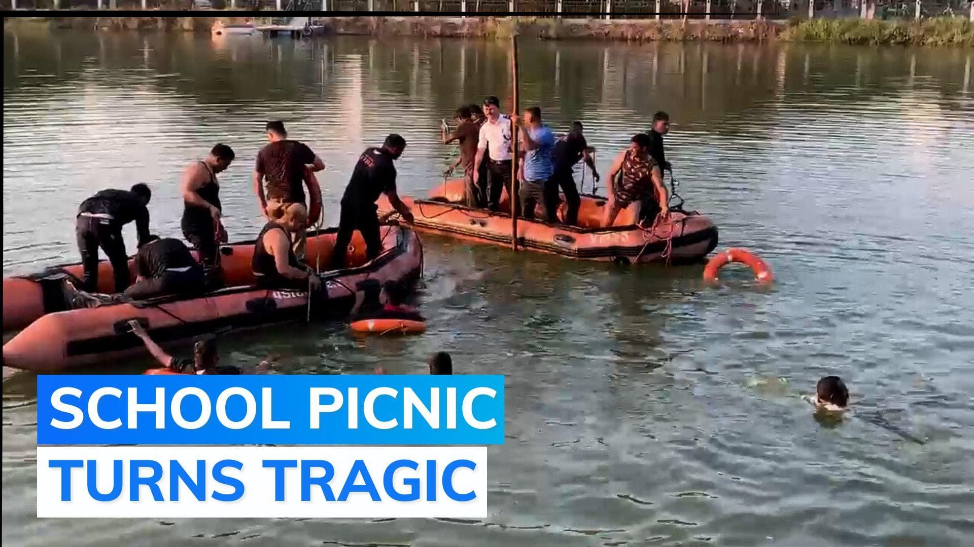 14 students, 2 teachers dead as boat capsizes in Gujarat lake