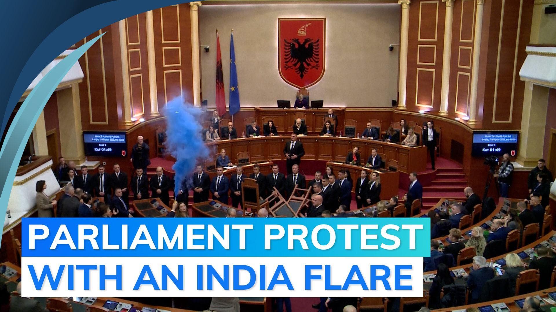 India repeat in Albania: Opposition lights flares in parliament; here's why 