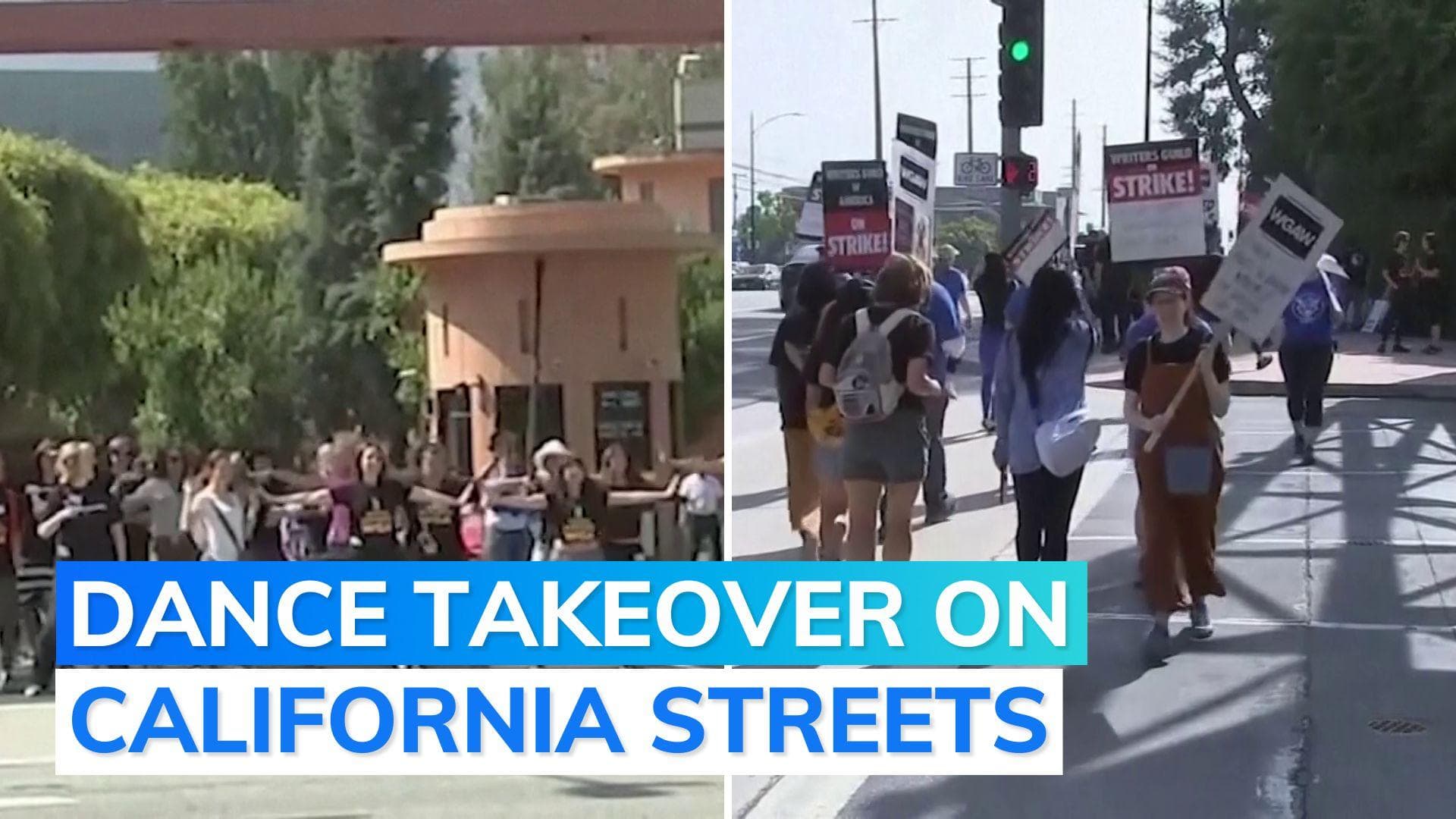 Watch: flash mob outside Disney studio to support writers' strike