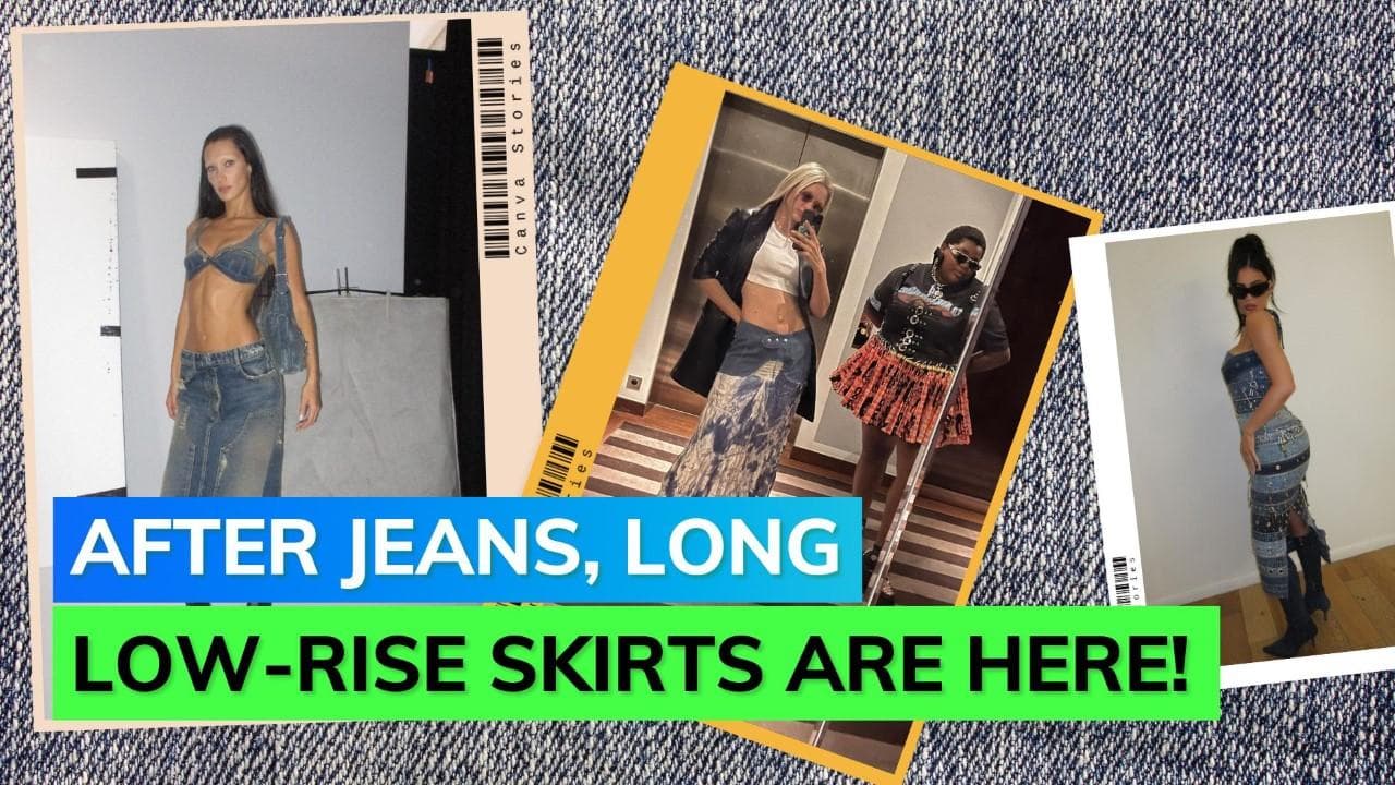 What we feared has come upon us; Long, low-rise denim skirts!
