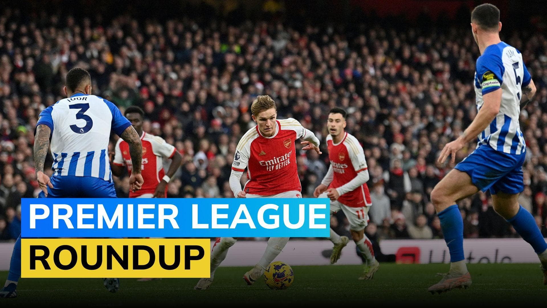 EPL: Arsenal go top after win against Brighton, Liverpool held by Manchester United