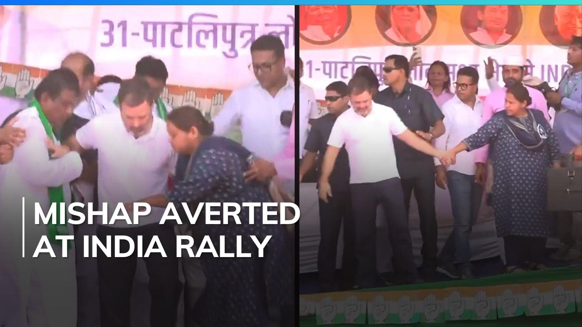 Watch | Rahul Gandhi's close shave in Bihar, Misa Bharti to the rescue