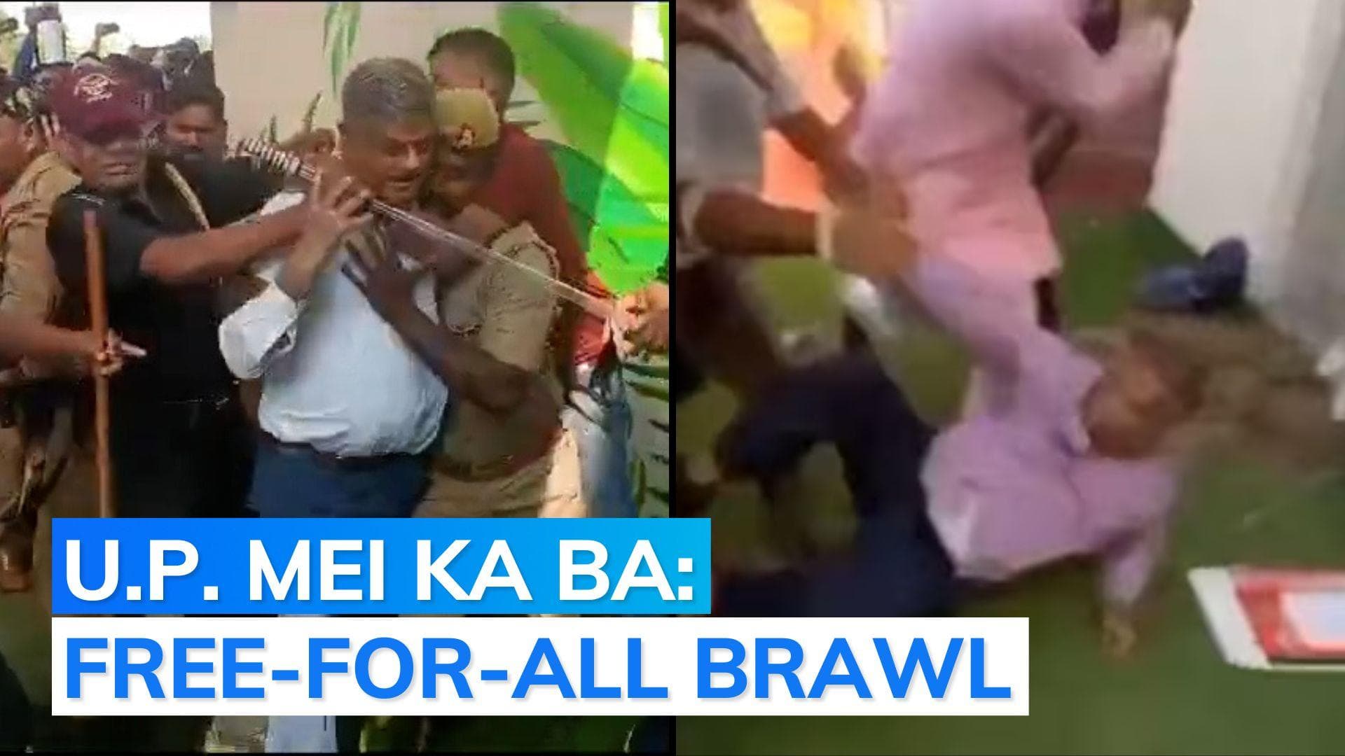 Video: ABVP members assault UP university V-C, other officials