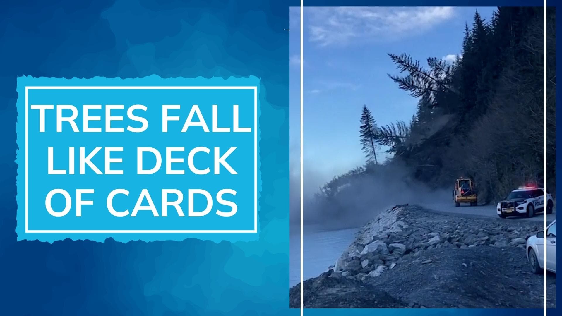 Caught on cam: swathes of trees topple due to landslide in Alaska