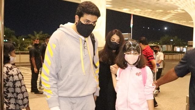 Aishwarya Rai, Abhishek Bachchan & Aaradhya leave for France, see airport pics
