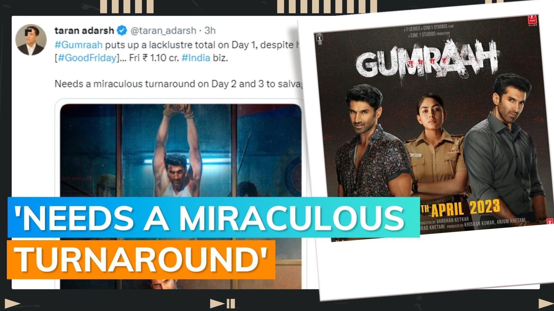 Gumraah Box office day 1 collection: Aditya Roy Kapur's film had a weak opening of 1.10 crore
