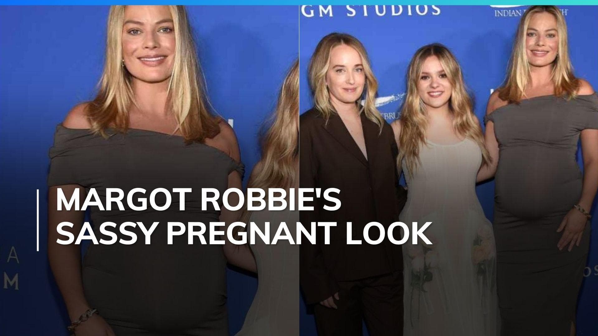 Mom-to-be Margot Robbie makes red carpet debut post pregnancy announcement, looks gorgeous in grey dress