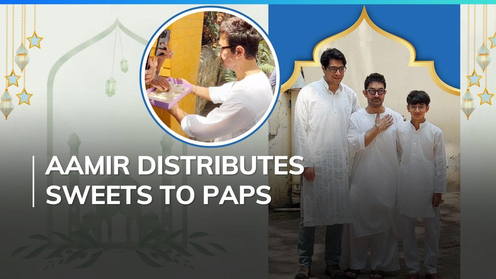 Eid 2024: Aamir Khan and sons Junaid and Azad greet media; distribute sweets | Watch 