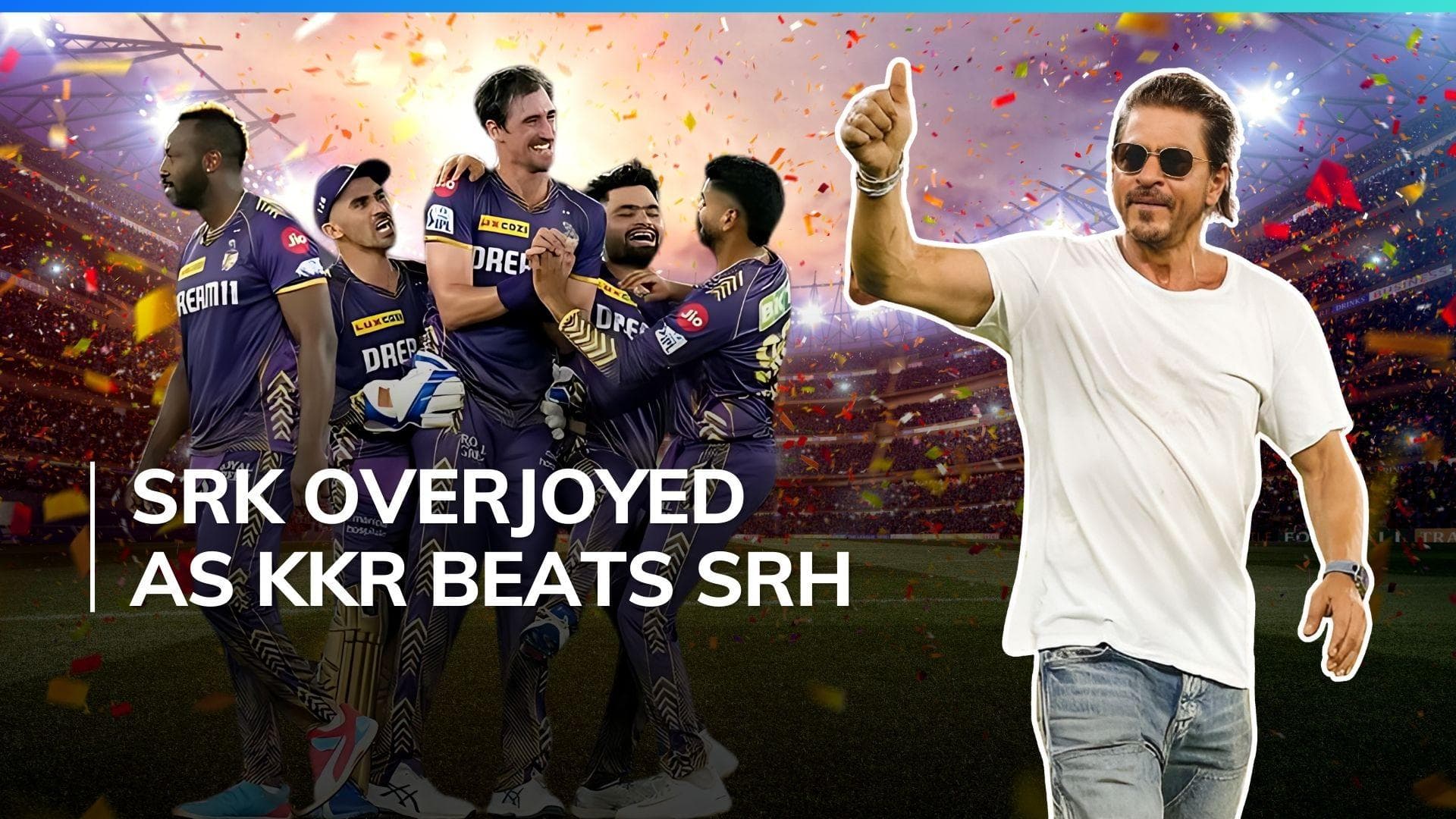 Shah Rukh Khan jumps with excitement as KKR qualifies for IPL 2024 final; kisses Suhana and AbRam | Watch