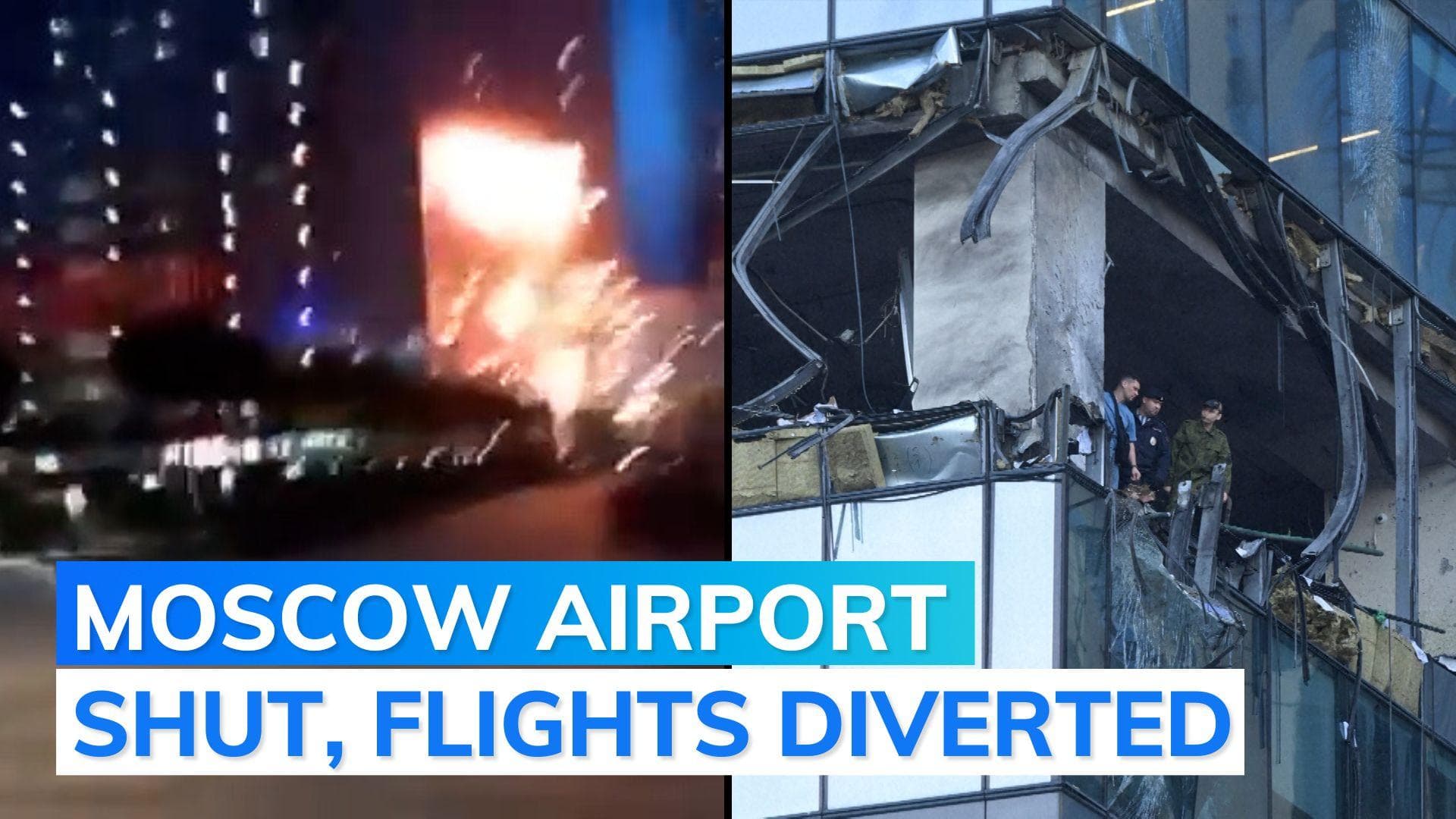 Moscow airport shut after drone attack damages buildings: reports