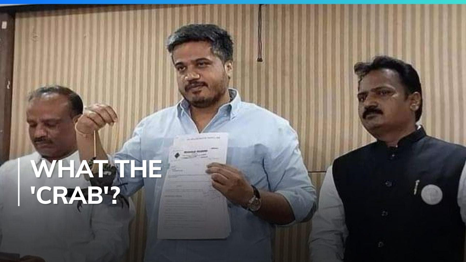 MLA Rohit Pawar dangles crab at press meet, PETA seeks action