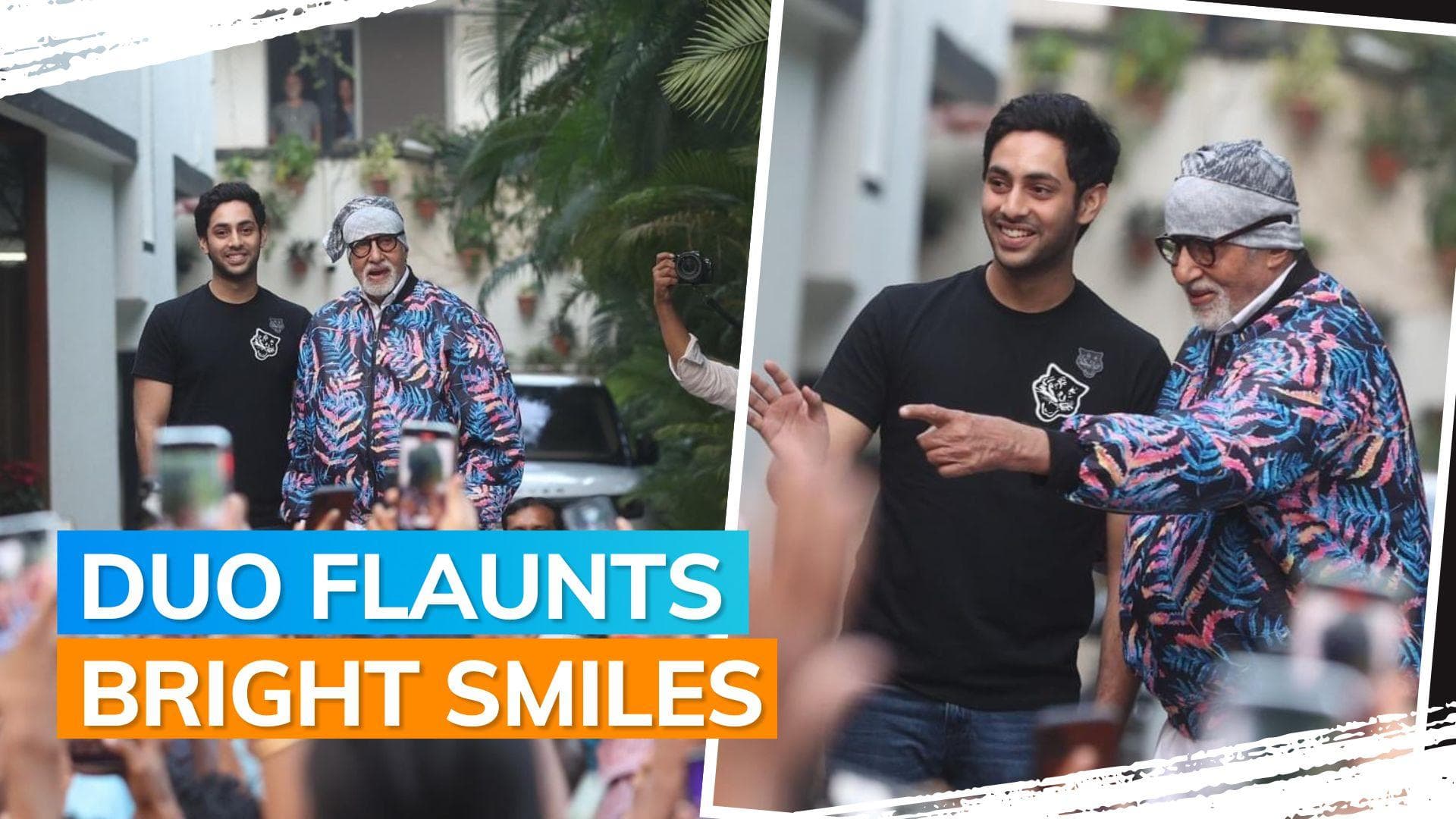 ‘The Archies’ actor Agastya Nanda joins grandfather Amitabh Bachchan for his meet with fans; see pics