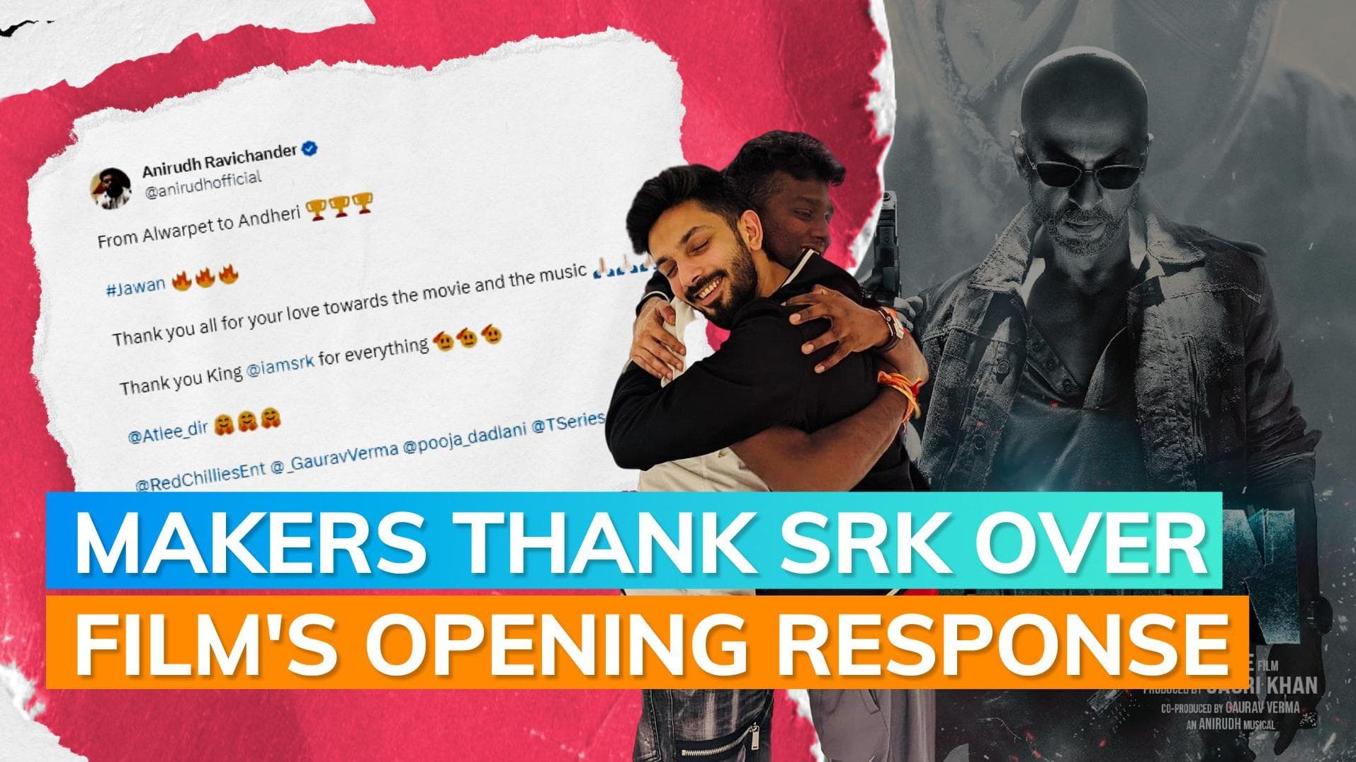 'Jawan': Atlee and Anirudh Ravichander share warm hug; pen thank you note for Shah Rukh Khan