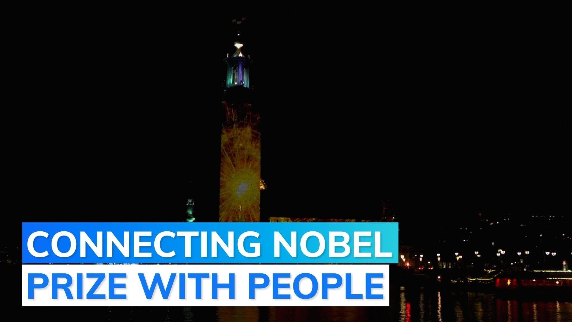 Watch: Nobel Prize-themed light shows dazzle Stockholm