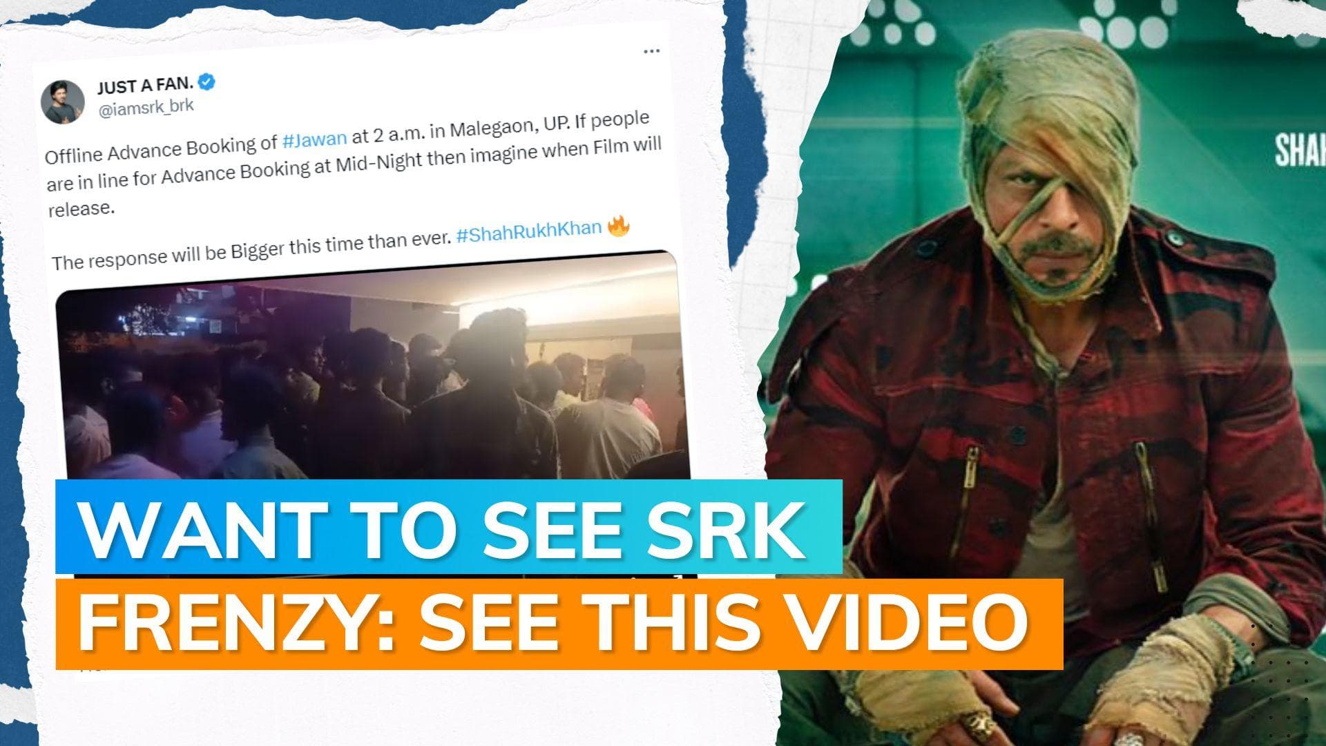 ‘Jawan’ fever grips nation: SRK fans stand in a long queue outside ticket counters at 2 am | Watch 