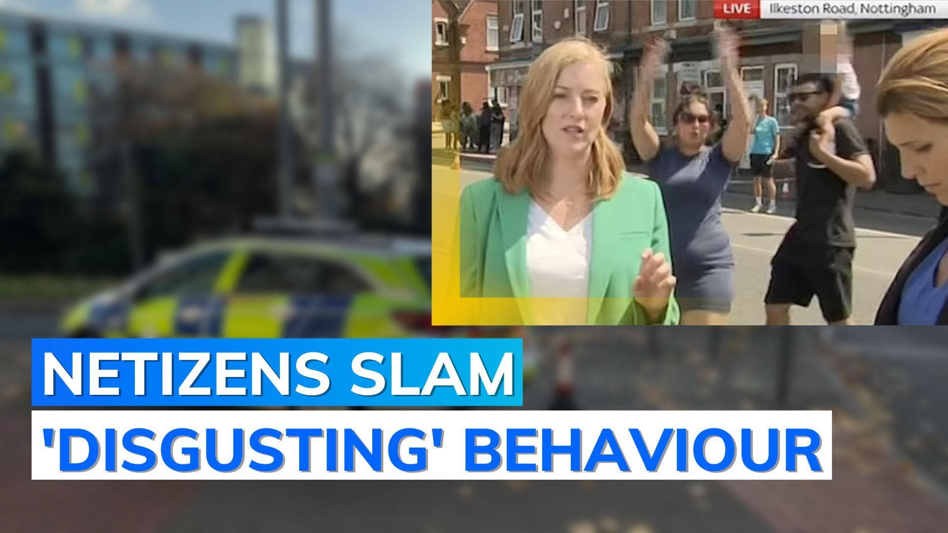 Nottingham murders: woman called out for dancing in background during live coverage