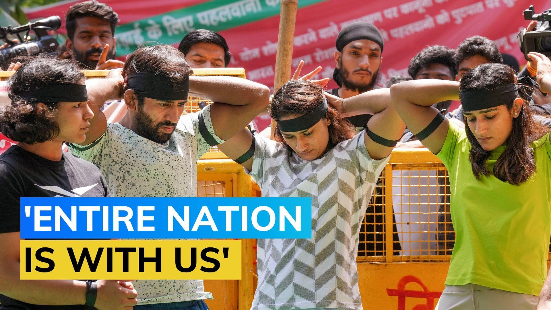 Wrestlers wear black armbands in protest, here's why