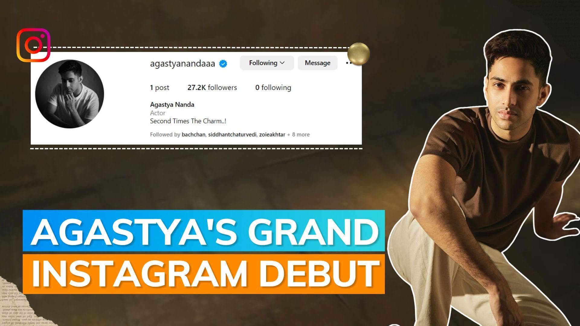 Agastya Nanda makes Instagram debut; Navya Naveli Nanda, Gauri Khan and others welcome him