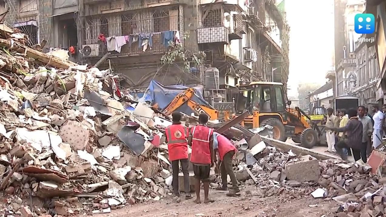 Vacant Building Collapses in South Mumbai’s Bhendi Bazar