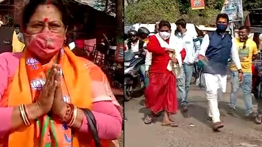 TMC V BJP: বিজেপি প্রার্থী প্রচার সারতেই এলাকা স্যানিটাইজ করলেন তৃণমূল প্রার্থী