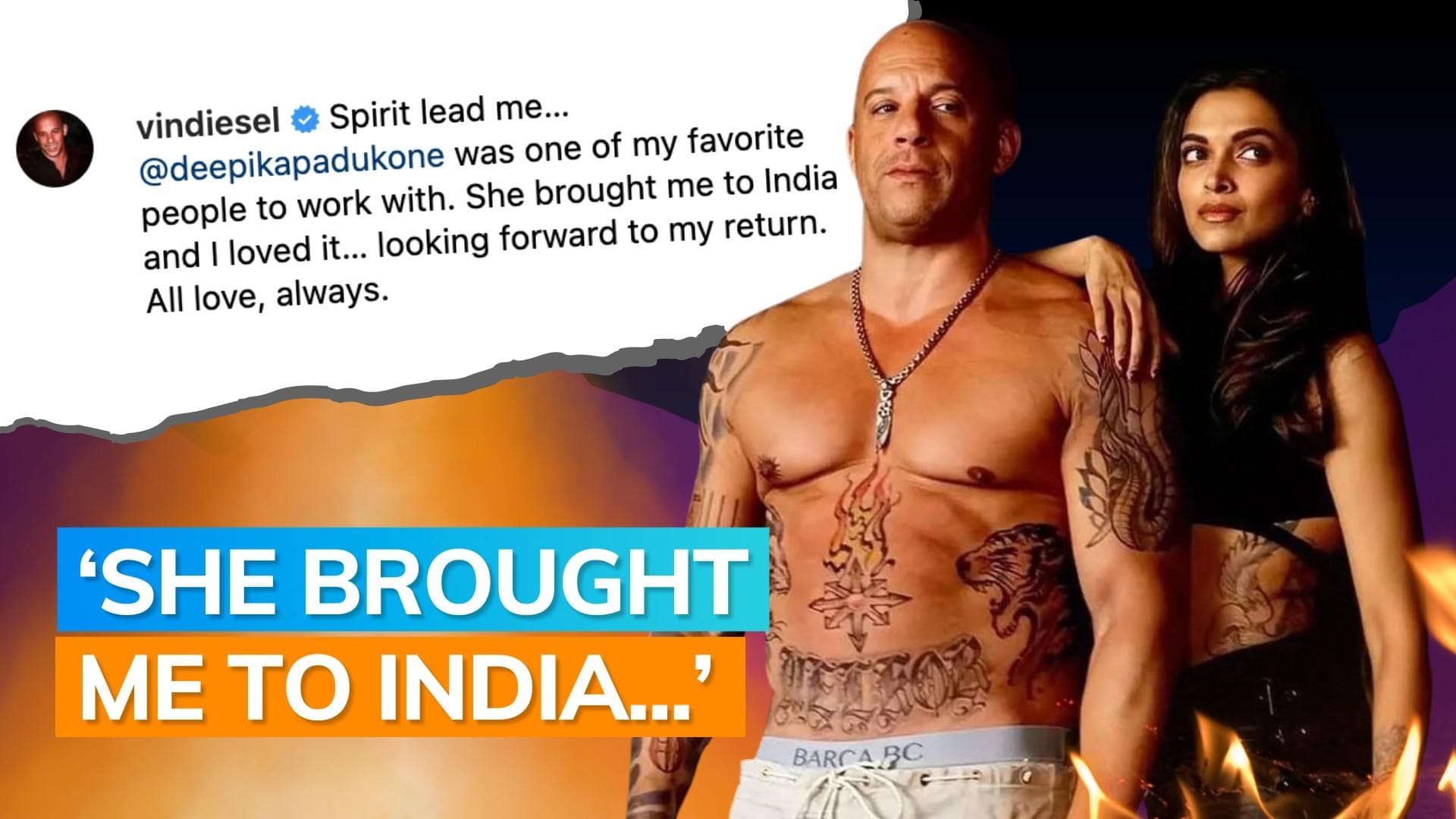 Deepika Padukone sends love to former co-star Vin Diesel as he shares a special post for her