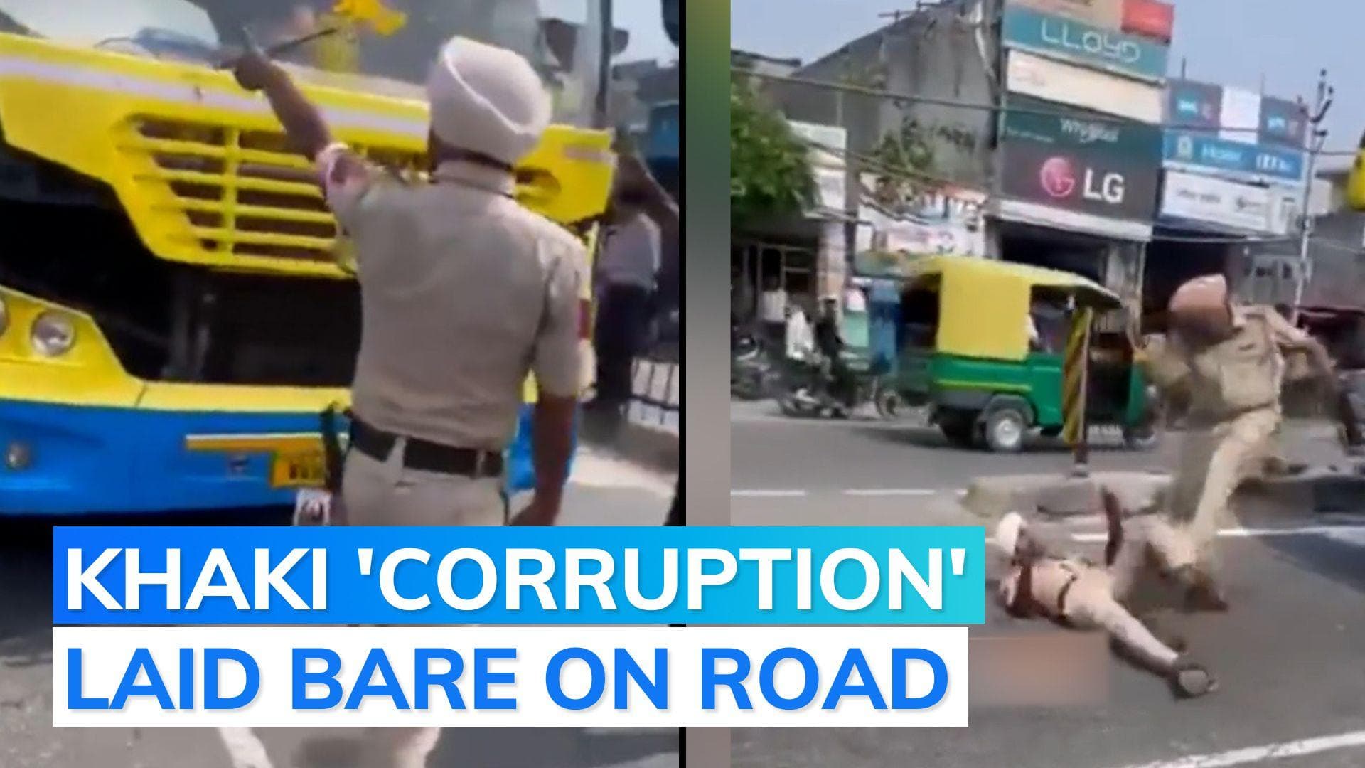 Video: Policeman holds unique protest to highlight corruption at his police station