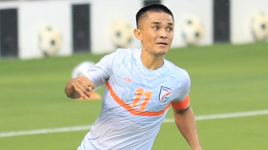 Indian football captain Sunil Chhetri goes past the legendary Pele 