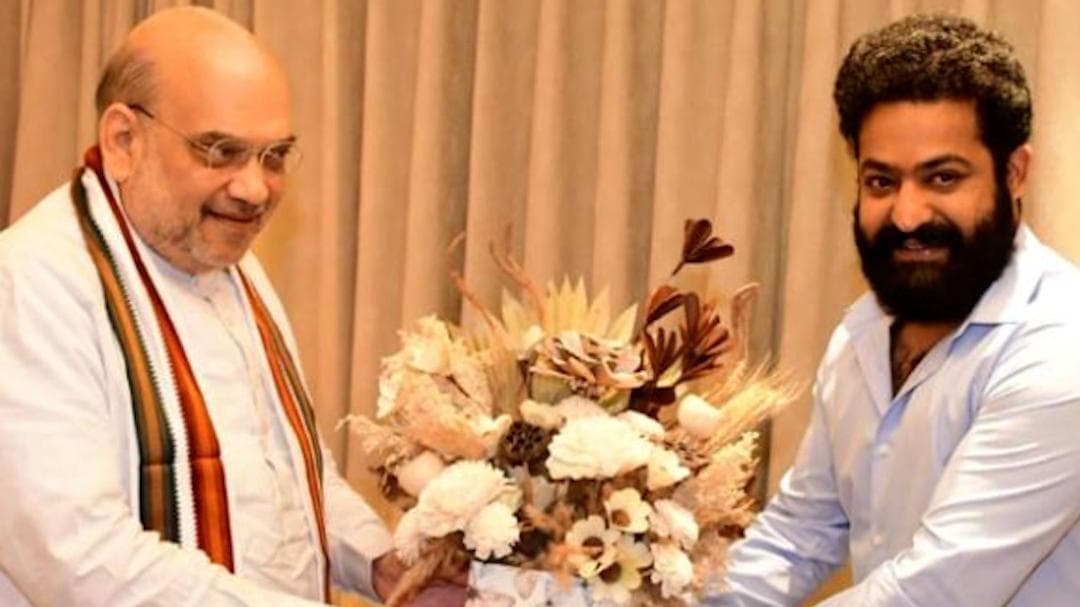 Home Minister Amit Shah meets Junior NTR, Ramoji Rao in Hyderabad
