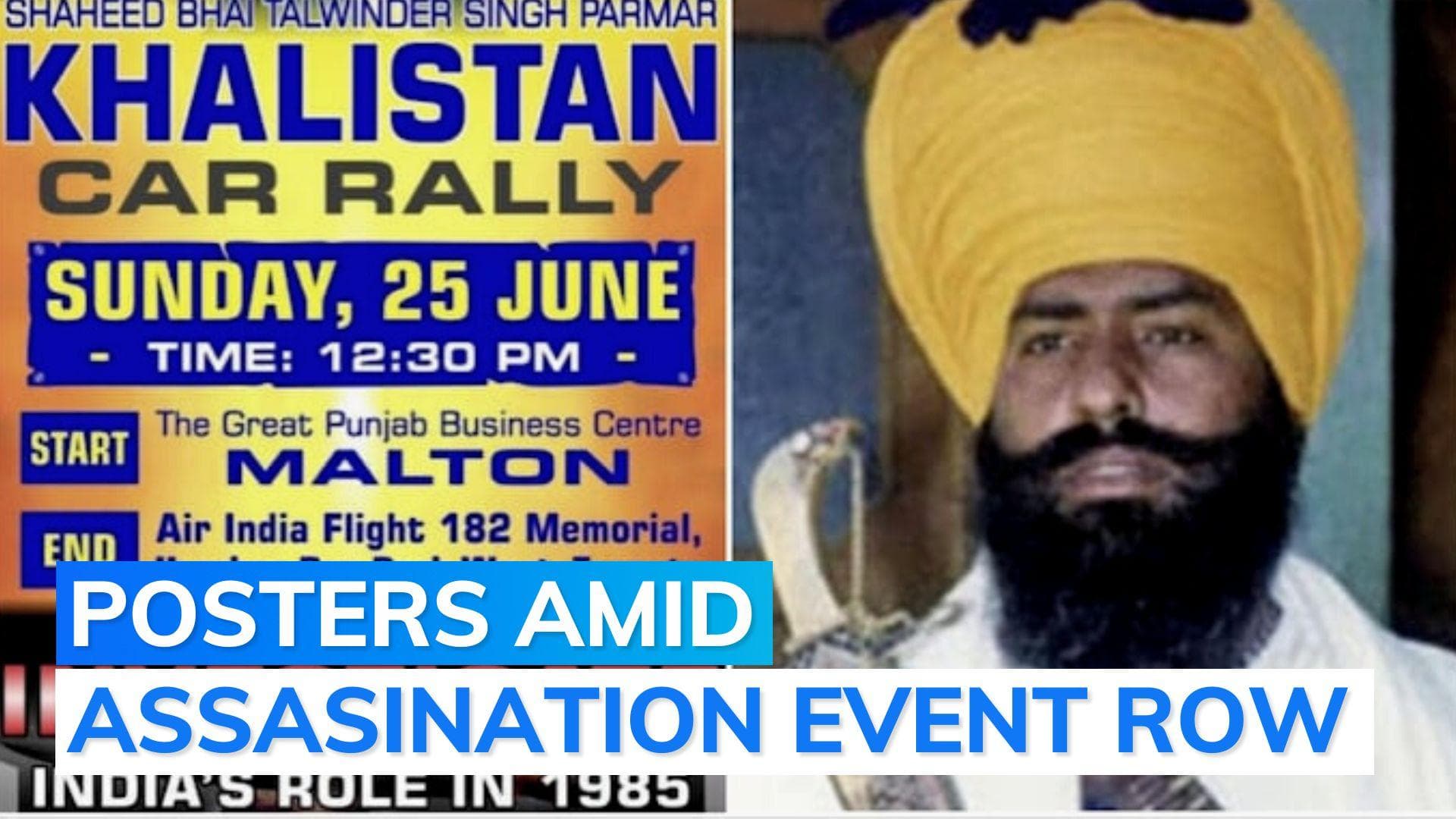 Canada: posters of pro-Khalistan rally glorifying 1985 Air India bombing mastermind spotted