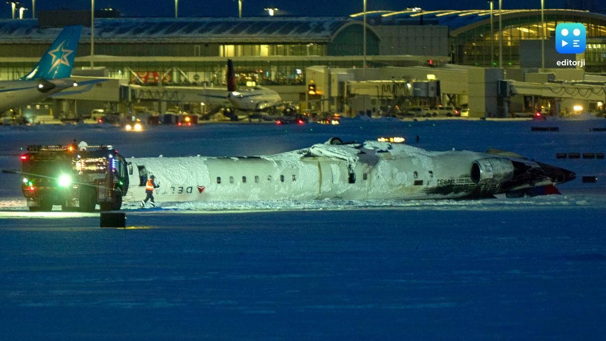 Delta plane flips upside down in Toronto crash, at least 18 injured