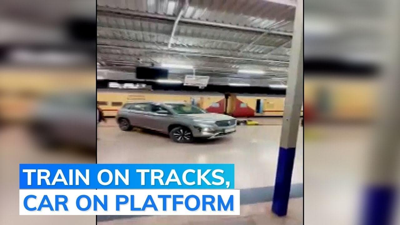 Man drives car onto railway platform in Agra. Watch what happened next