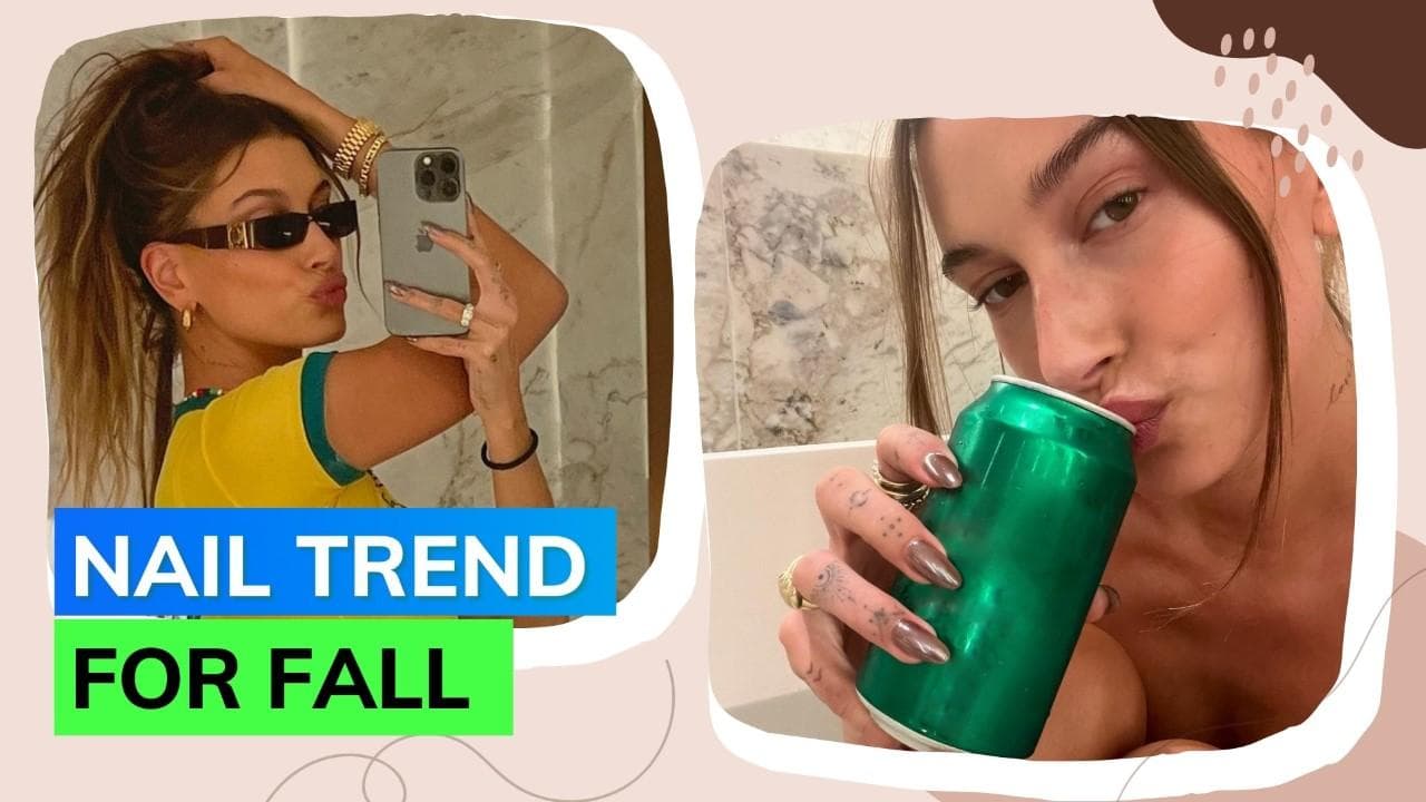 Hailey Bieber is back with another trend; Chocolate glazed donut nails