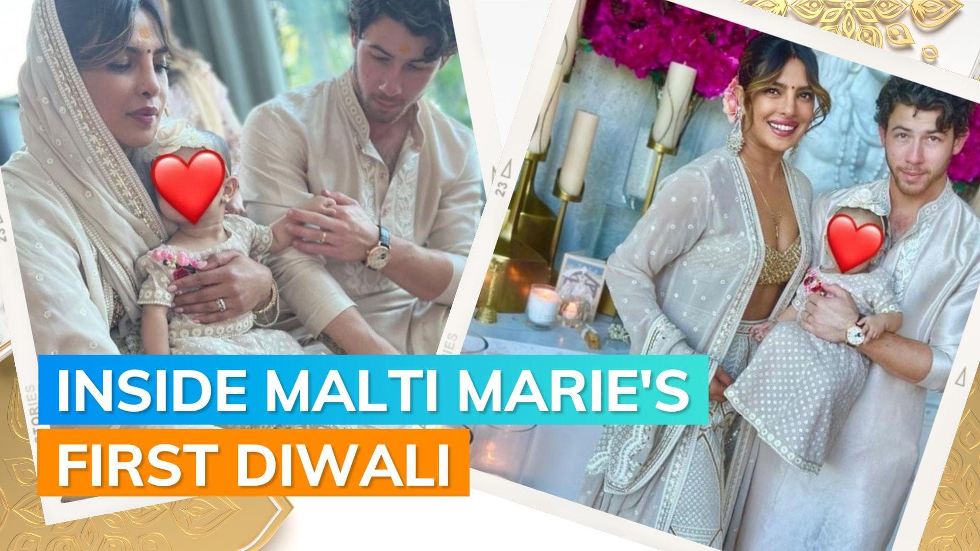 Priyanka Chopra and Nick Jonas perform Diwali puja with their daughter Malti Marie at Los Angeles home