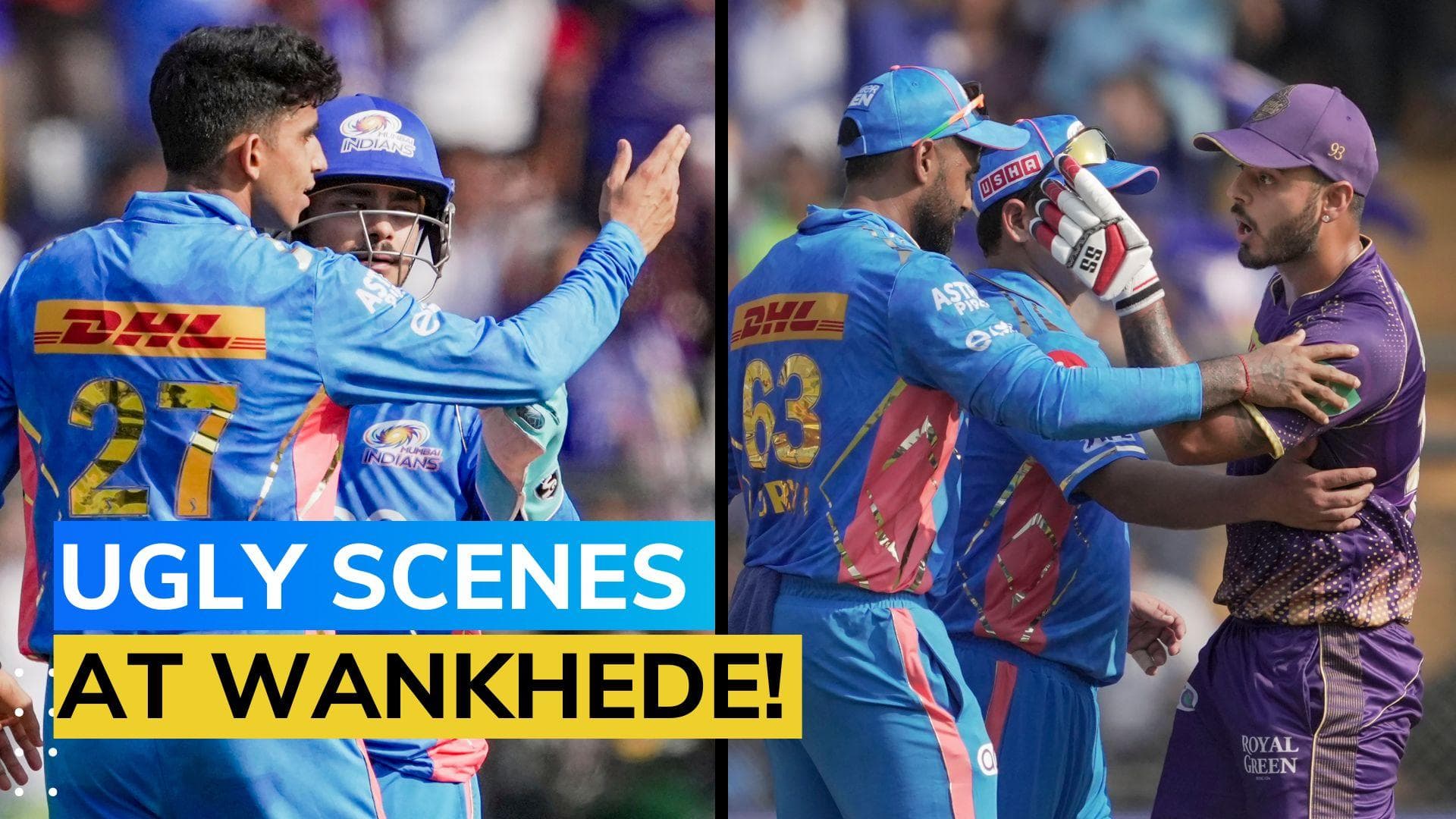 IPL 2023: Nitish Rana-Hrithik Shokeen rivalry spills into IPL during MI vs KKR game