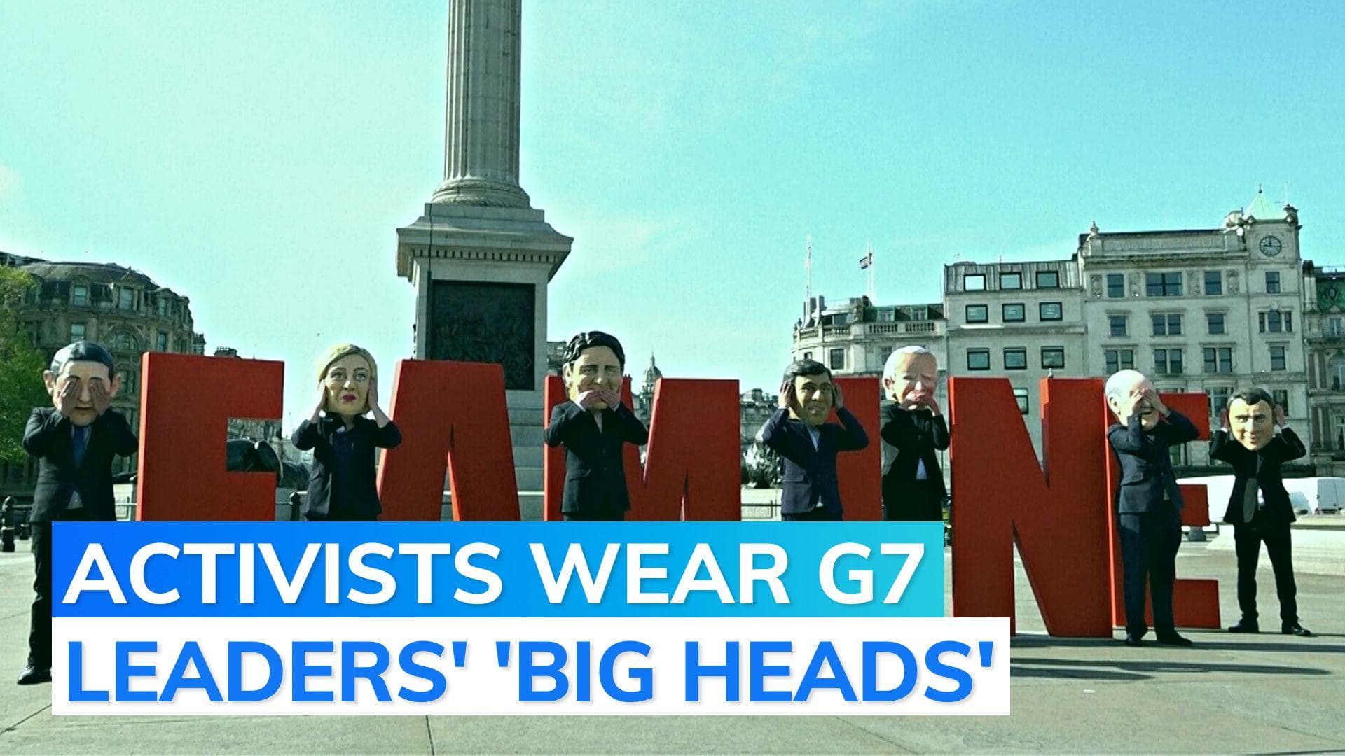 London: Oxfam activists protest ahead of G7 meet in Japan