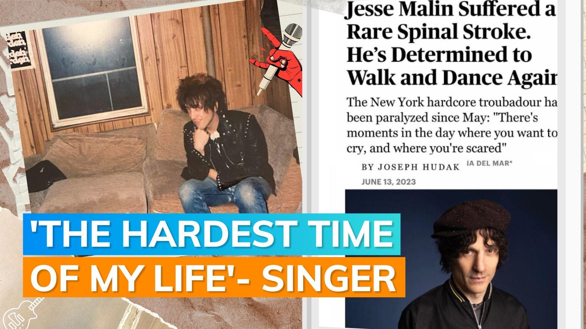 Jesse Malin paralyzed after suffering rare spinal stroke; determined to recover his body