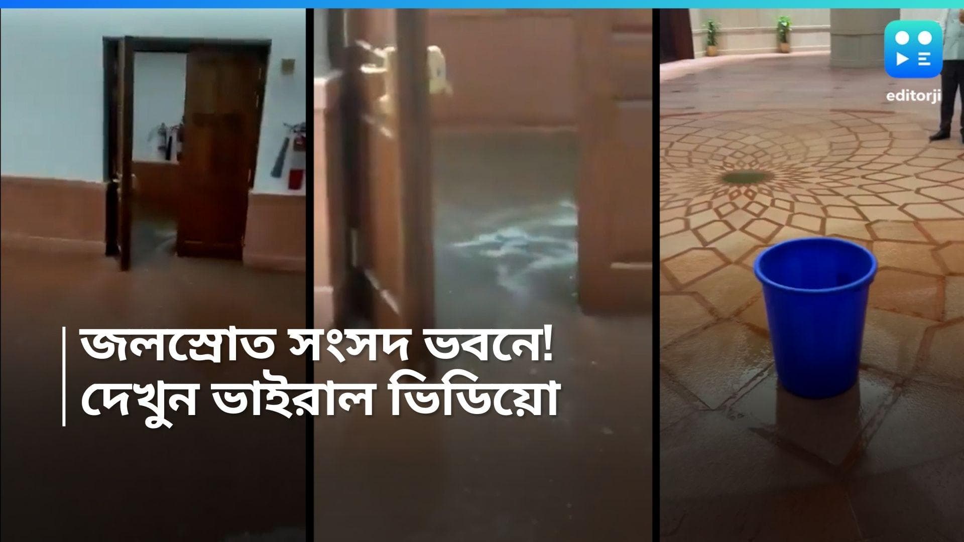 New parliament building: নতুন সংসদ ভবনে জলের স্রোত! বিড়ম্বনায় কেন্দ্র, ভিডিয়ো ভাইরাল